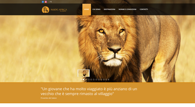 Welcome page del sito ww.inside-africa.info