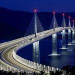 Pelješki most večer uoči službenog otvaranja